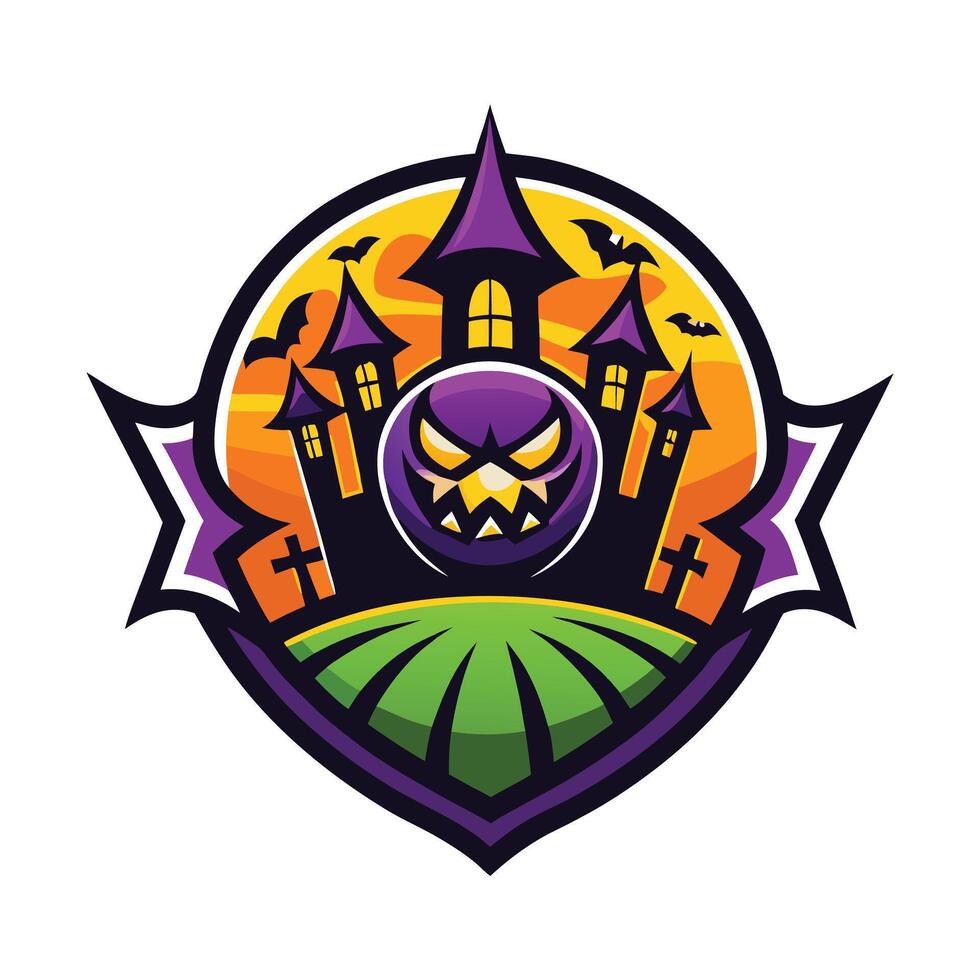 Halloween Premium Quality logo Design on white background vector
