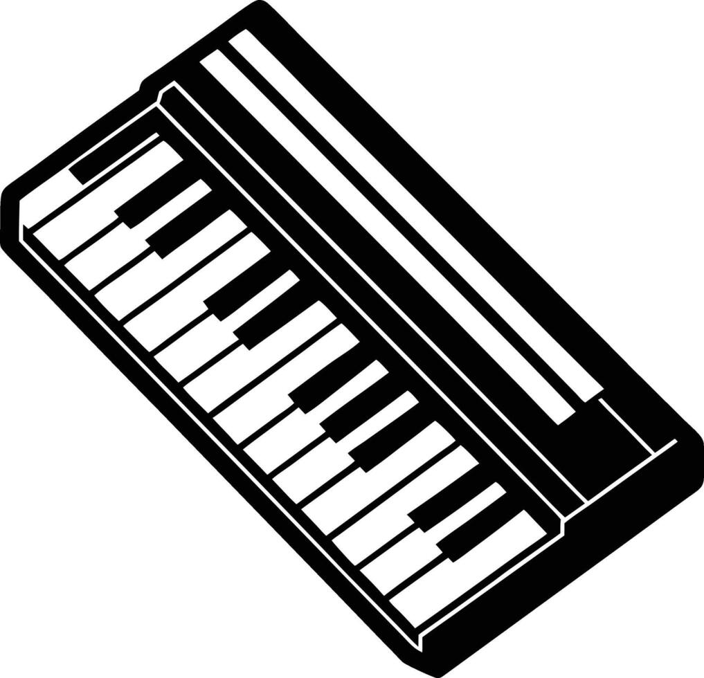 piano keyboard silhouette , illustration on white background vector