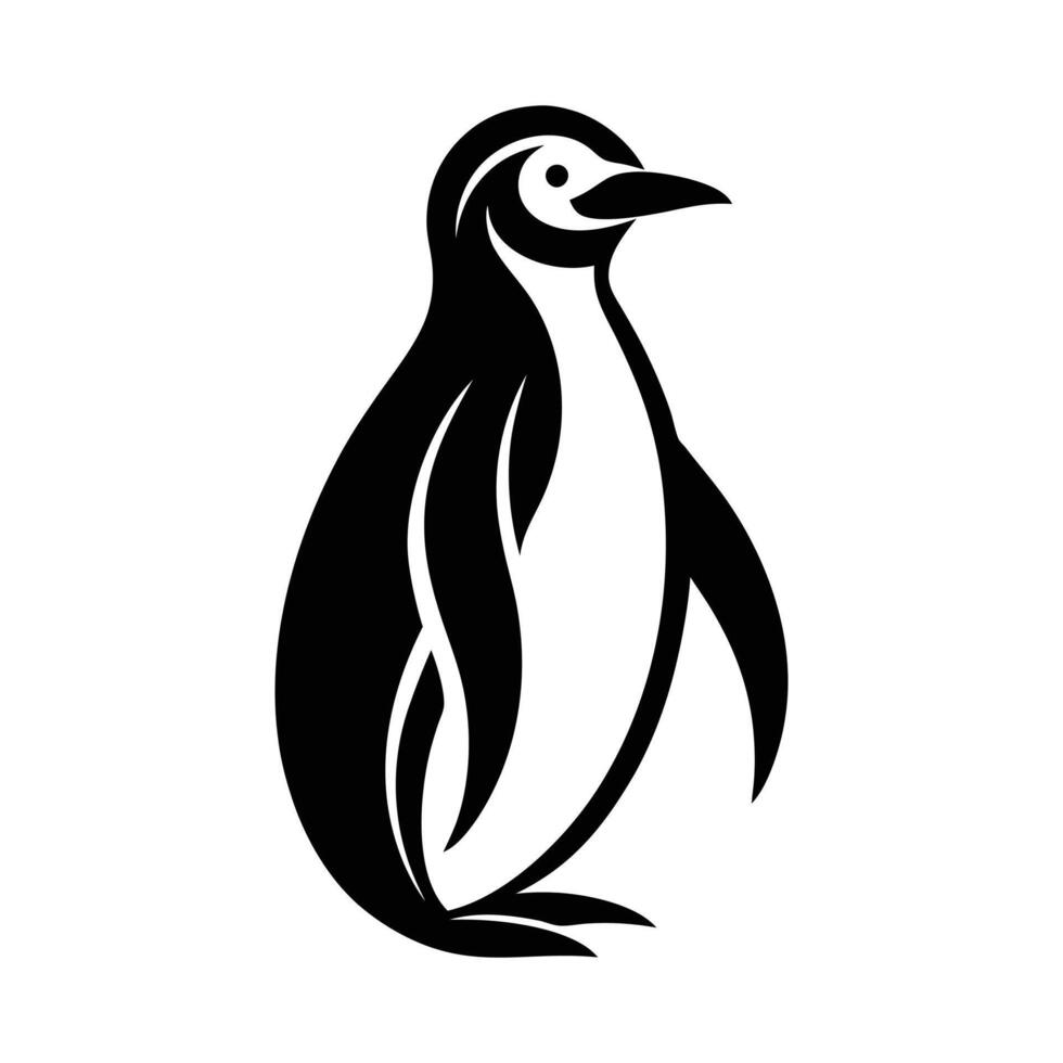 silhouette of penguin icon on white background vector