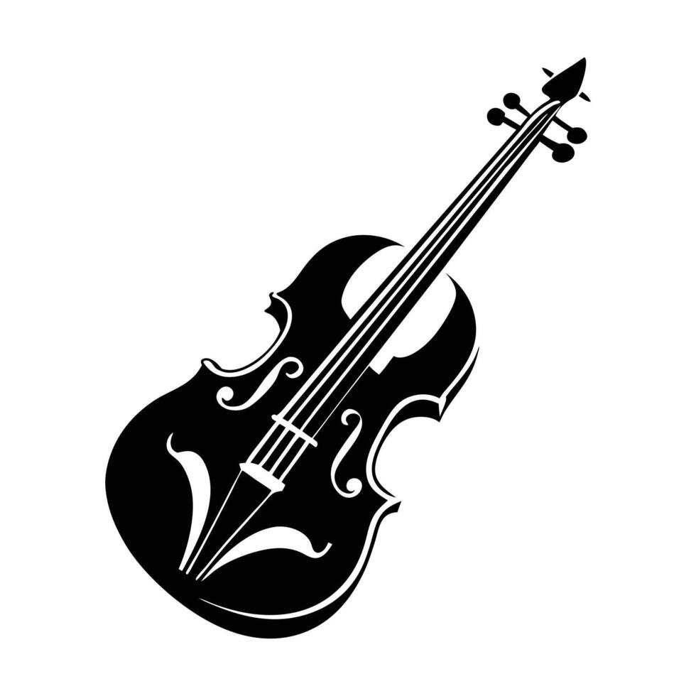 violin silhouette icon isolated on white background vector