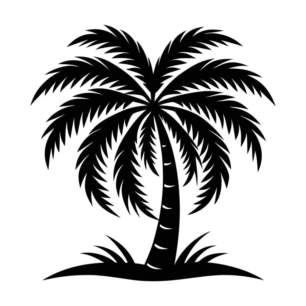 A palm tree silhouettes icon isolated on a white background vector