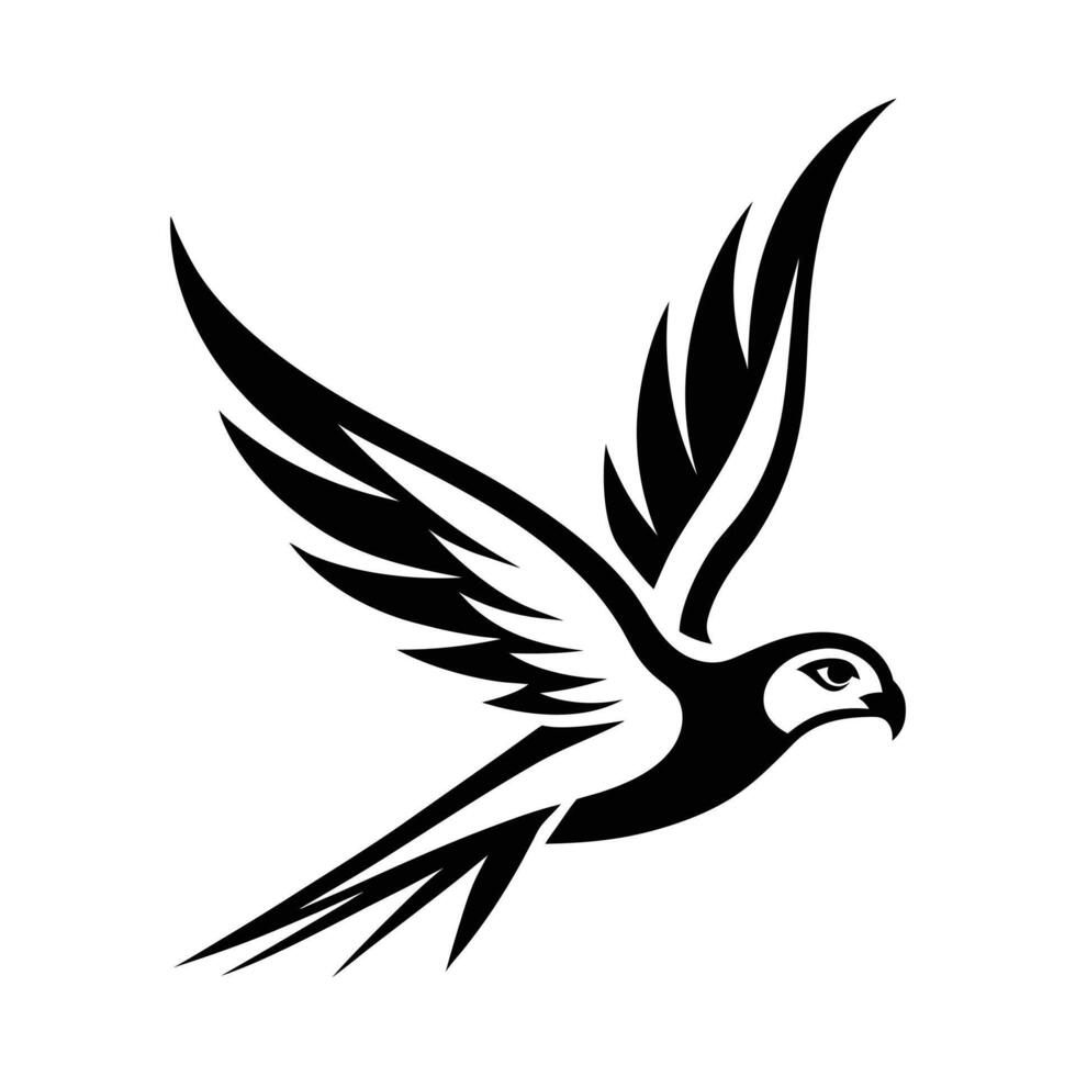 silhouette of flying bird premium quality logo , illustration on white background vector