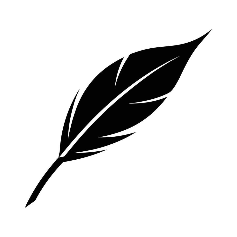 feather silhouette icon isolated on a white background vector