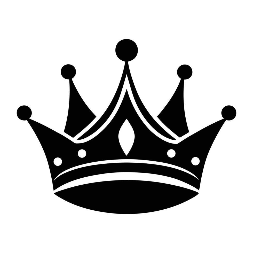 set of crown silhouette icon isolated on a white background vector