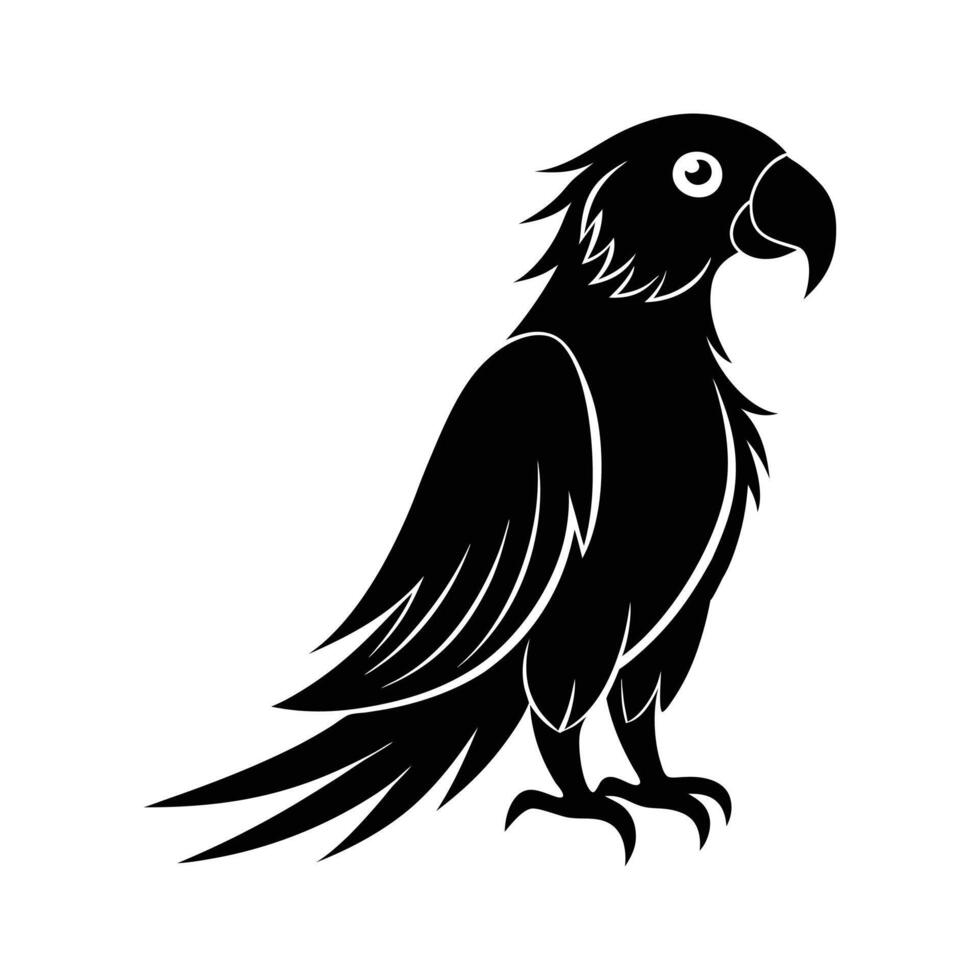 parrot bird silhouette icon isolated on white background vector