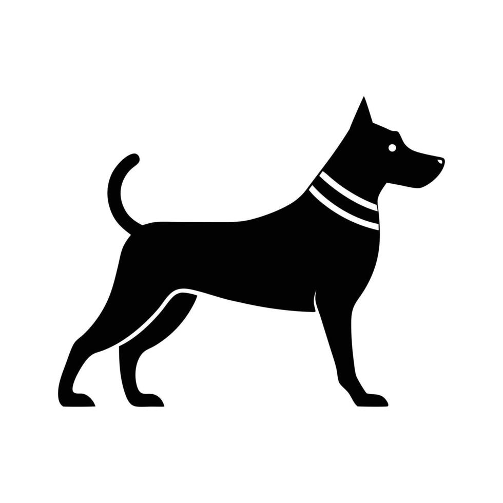 dog silhouette icon on whit background vector