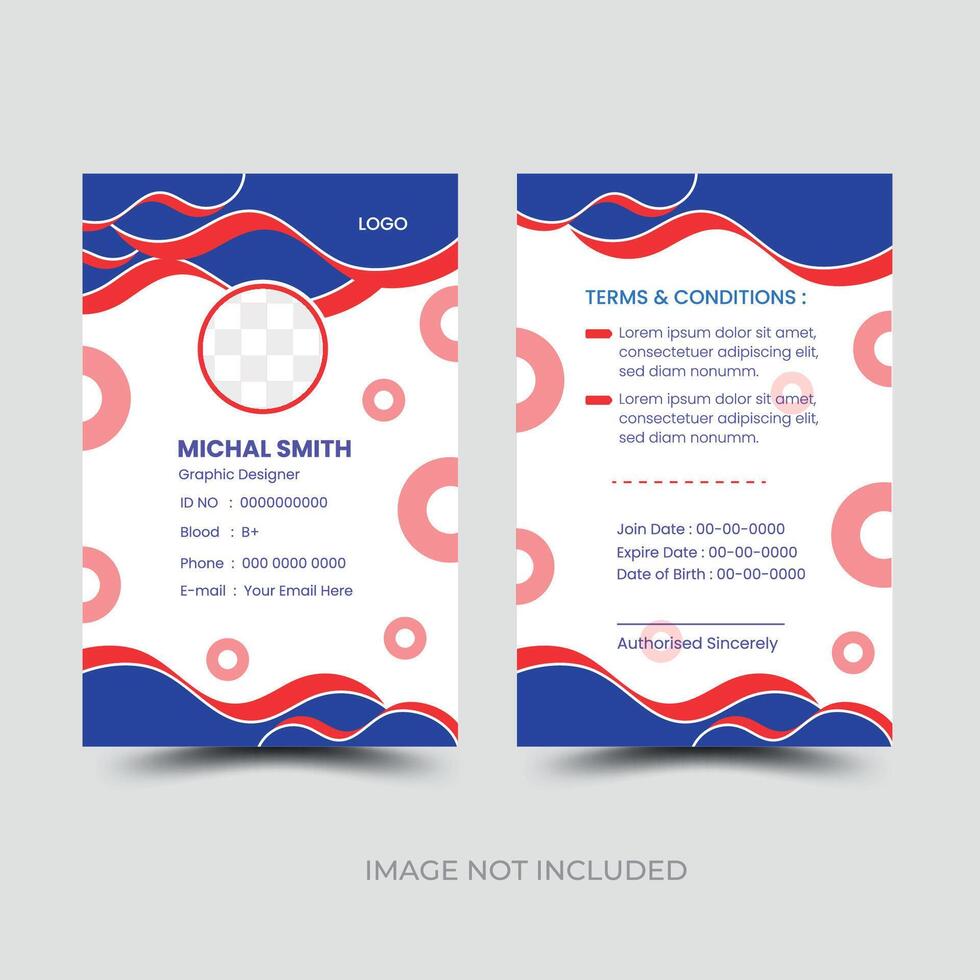 Double-sided simple corporate id card template. Professional modern , clean id card design. vector