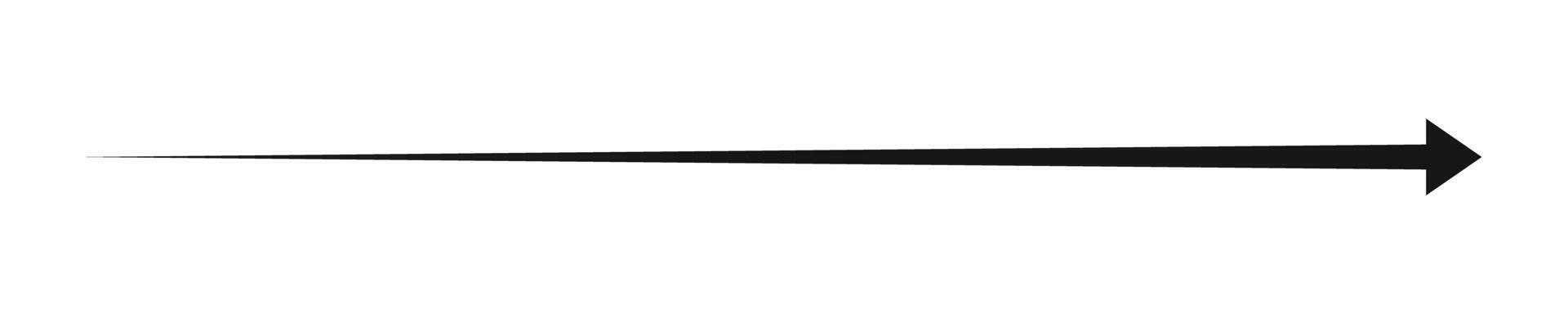Long horizontal straight arrow with motion effect. Black pointer, direction, orientation, position or location sign isolated on white background. graphic illustration vector