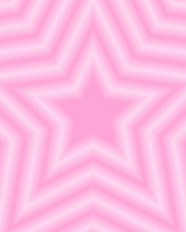 Concentric pink blurry stars background. Aesthetic poster with hypnotic gradient aura effect. Trendy y2k holographic pattern. Groovy psychedelic wallpaper design. illustration vector