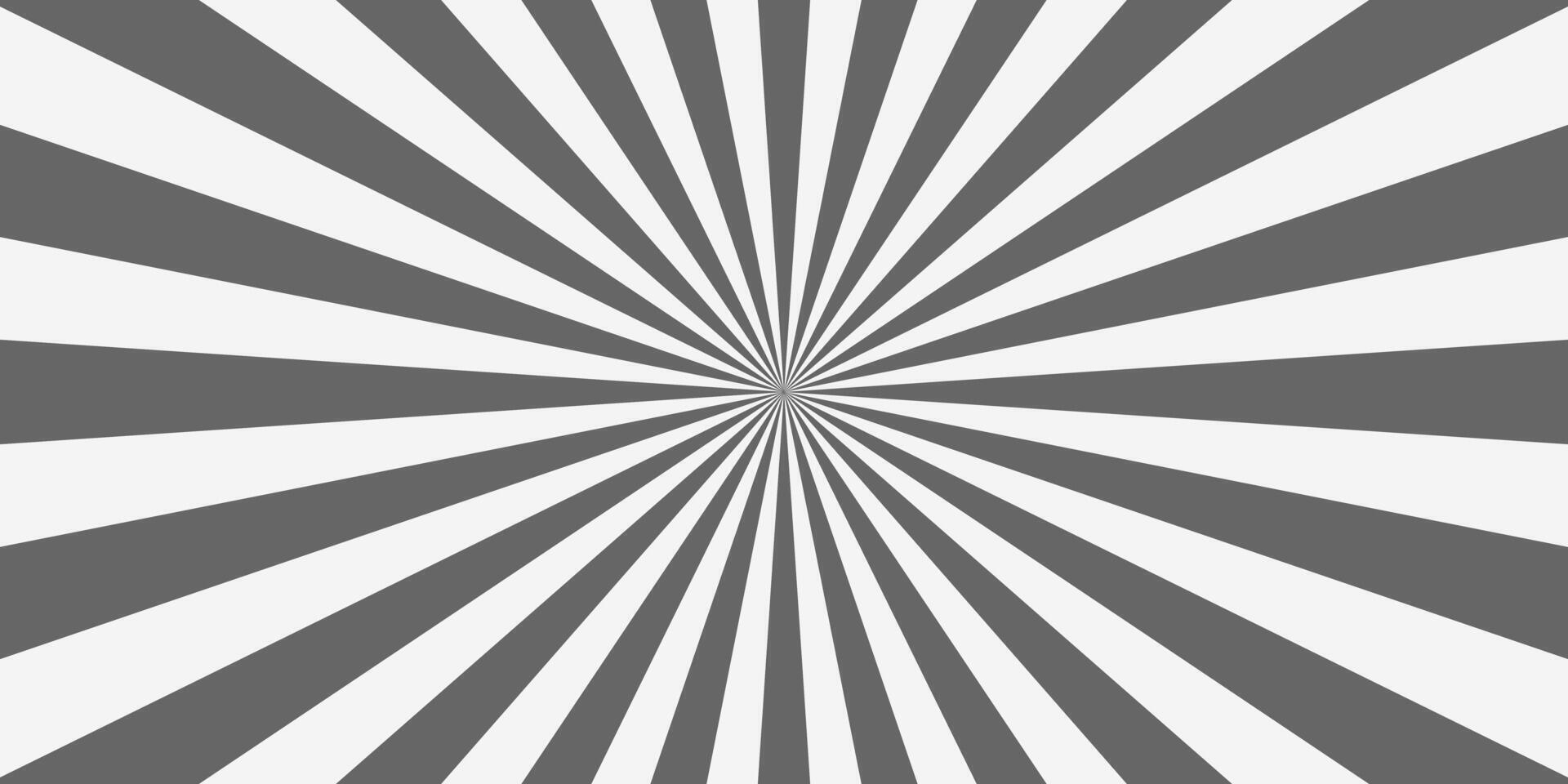 Grey radial stripes background. Sunburst, starburst, sunshine, sunlight pattern. Circus vintage texture. Comic surprise, speed, boom, flash or explosion effect. Pop art banner vector