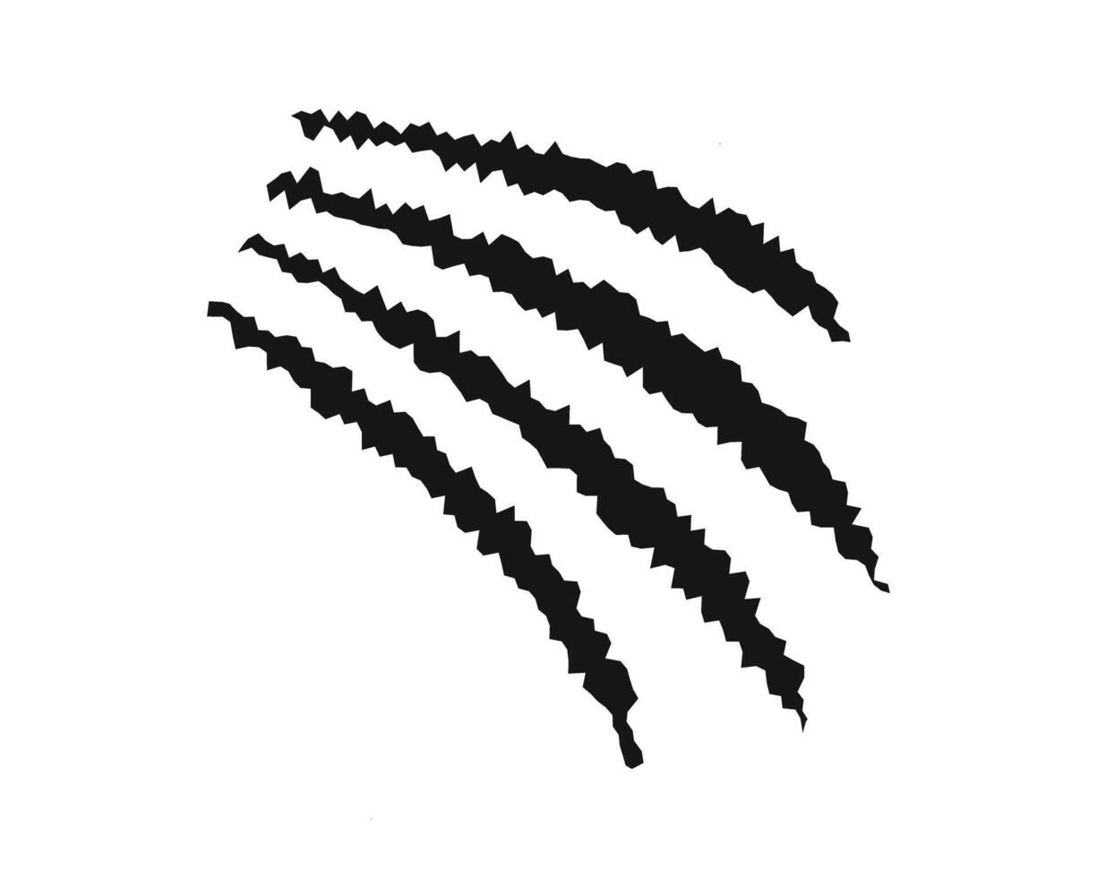 Scratch claw marks. Tiger, bear, wolf, panther, monster, dragon talons trace isolated on white background. Scary torn scars. Wild animals scratch track. graphic illustration vector