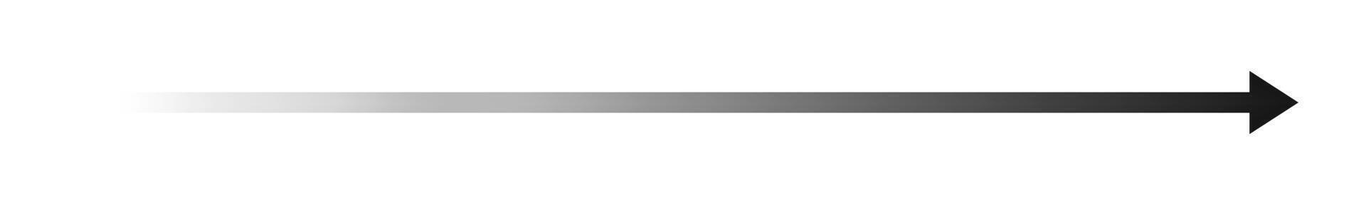 Long straight arrow with motion or speed effect. Black pointer, direction, transfer, position or location sign isolated on white background. graphic illustration vector