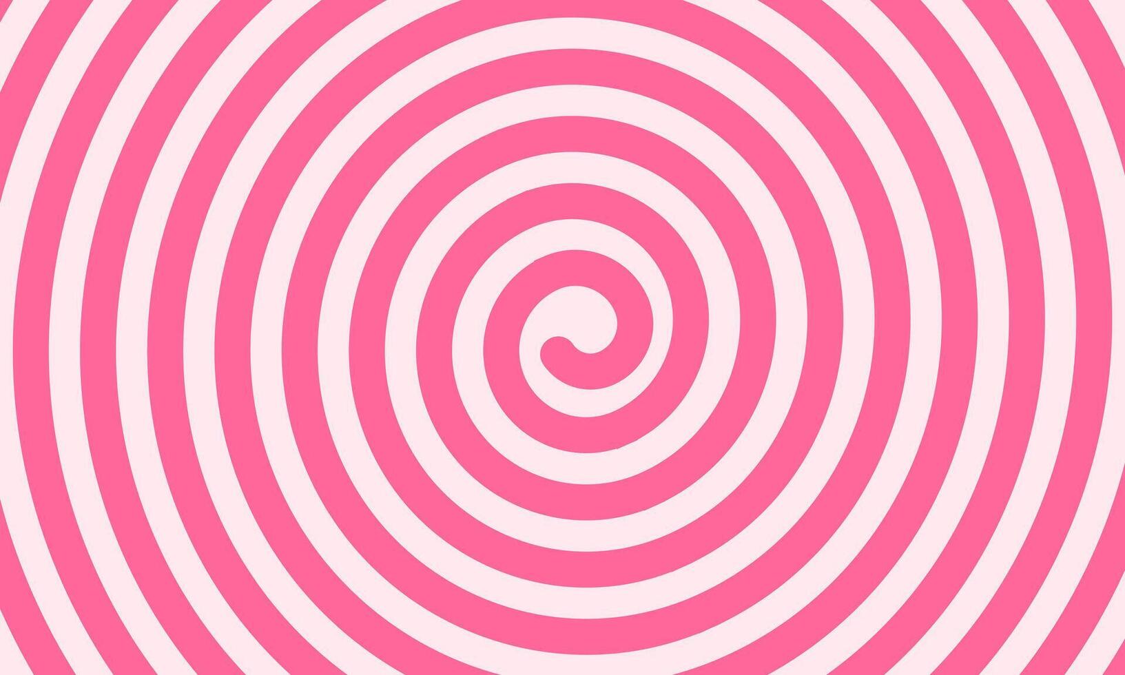 Cute spiral lollipop background. Pink candy, ice cream, yogurt, caramel or marshmallow swirl texture with radial pink stripes. Birthday or Christmas celebration wallpaper. flat illustration vector