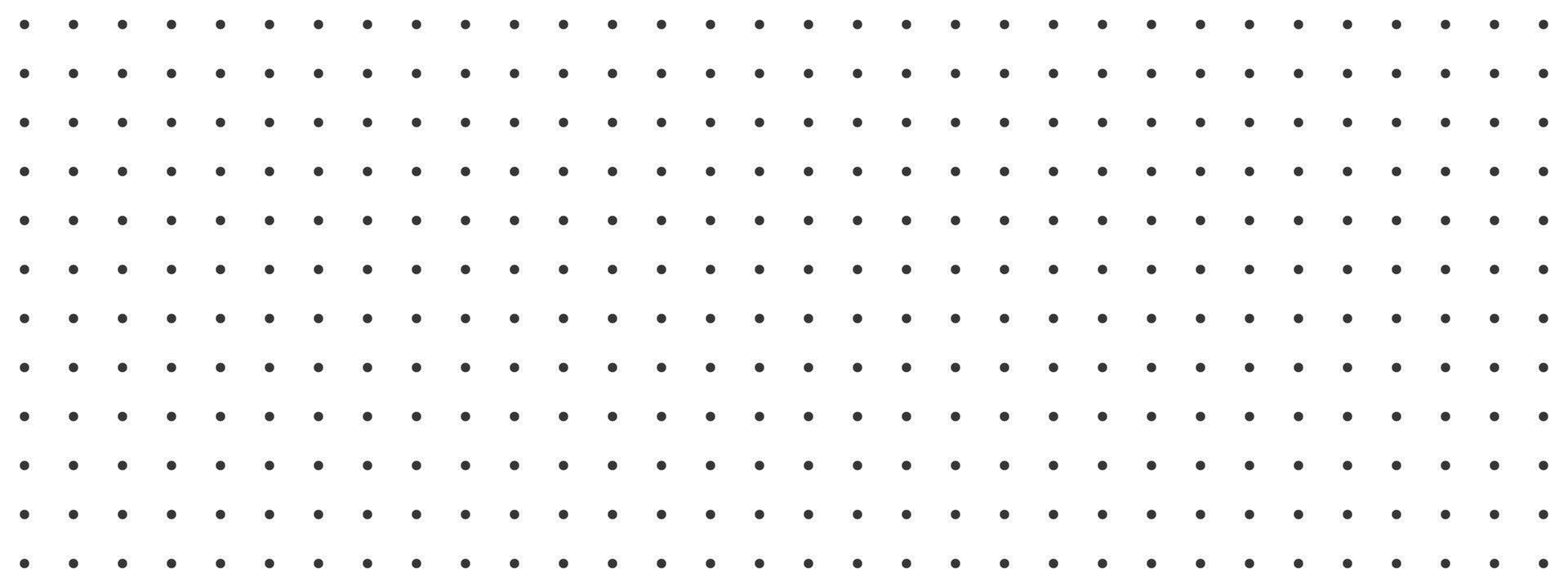 Perforated texture. Black dot grid template on white background. Bullet journal page. Round points seamless pattern. School or office paper background vector
