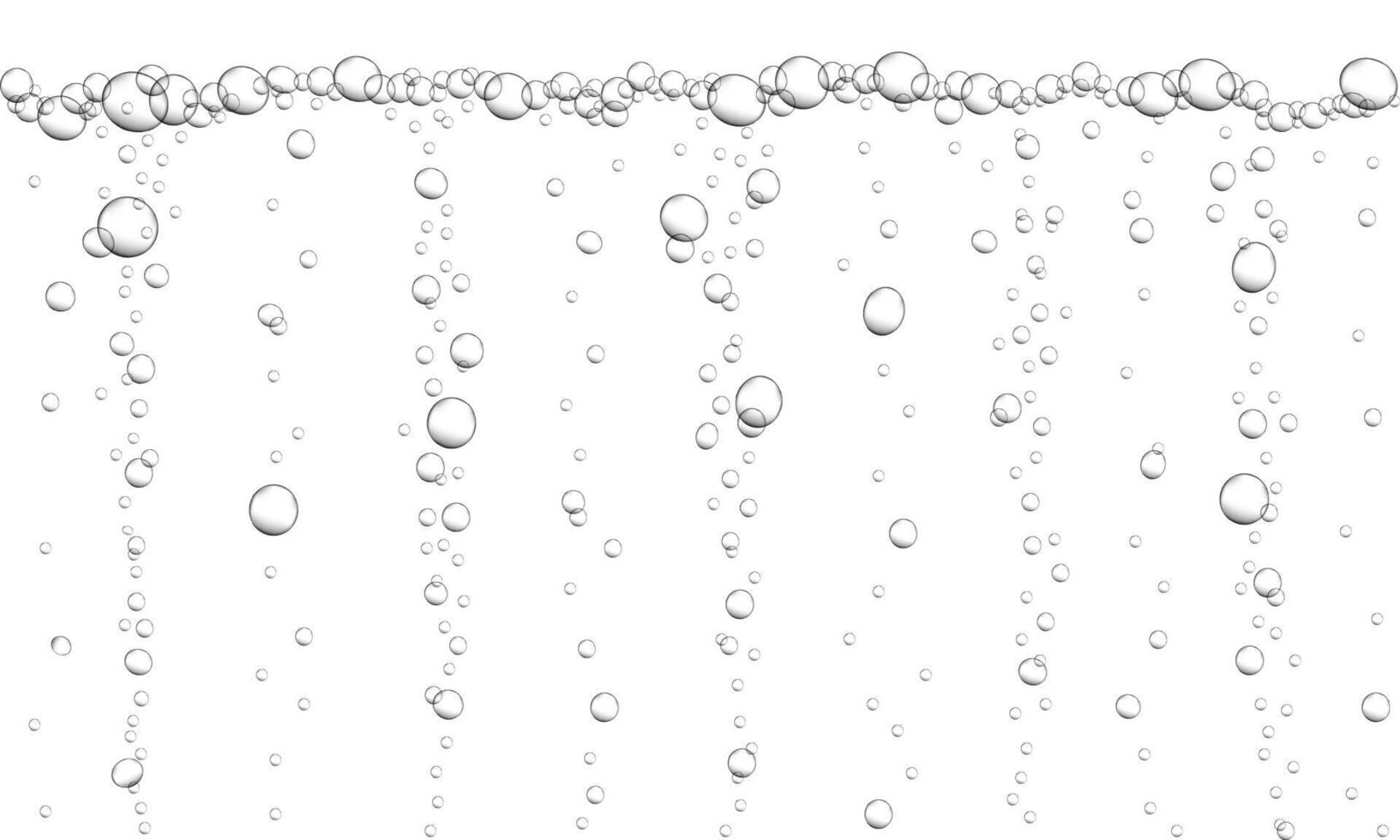 Underwater bubbles background. Fizzy carbonated drink texture. Champagne, beer, soda, seltzer, sparkling wine stream. Soap, shampoo, gel foam. Effervescent pill trace vector