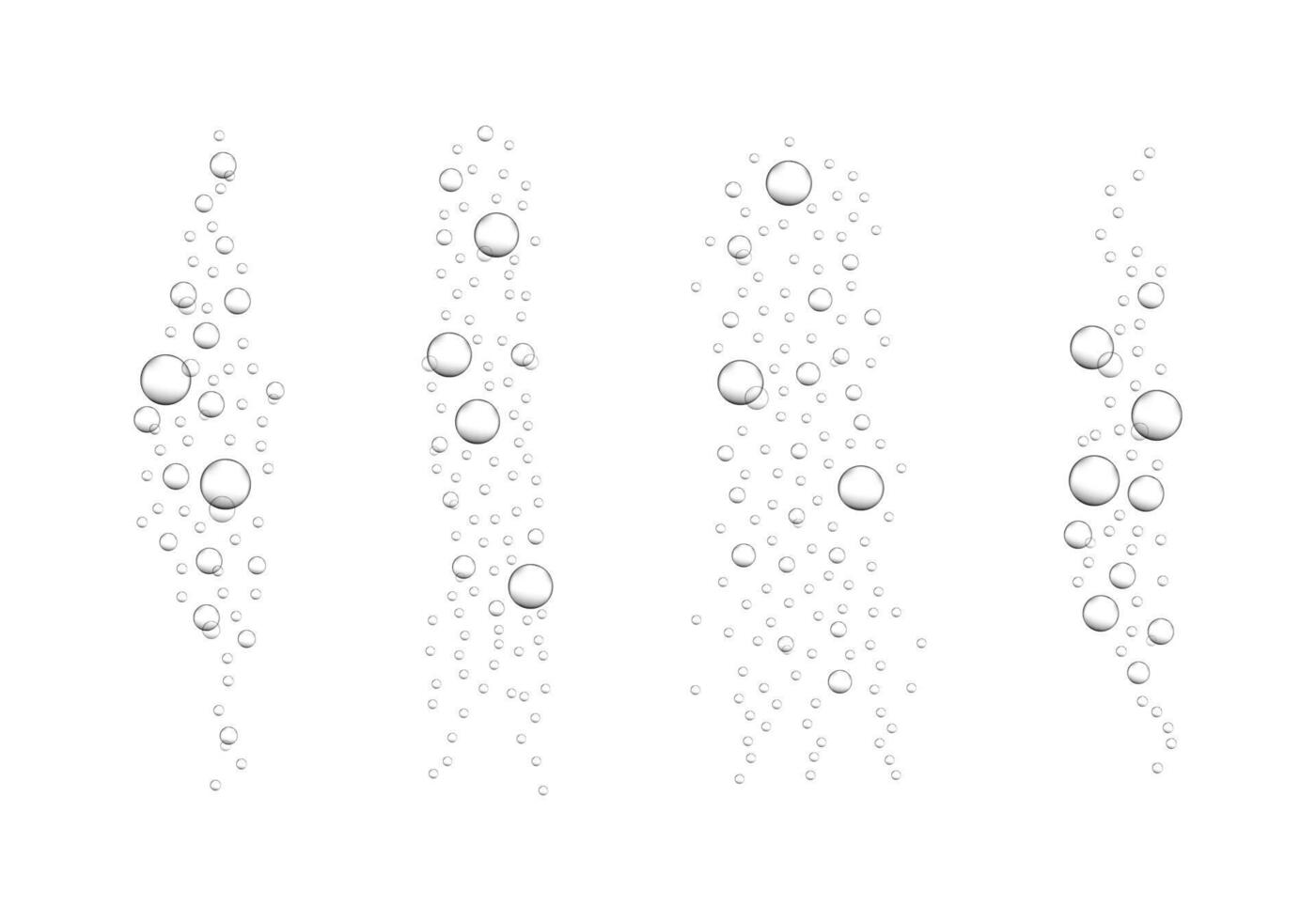 Fizzy carbonated drink texture. Underwater oxygen bubbles. Champagne, beer, soda, cola, seltzer sparkling wine stream. Soap, shampoo, gel suds. Effervescent pill trace vector