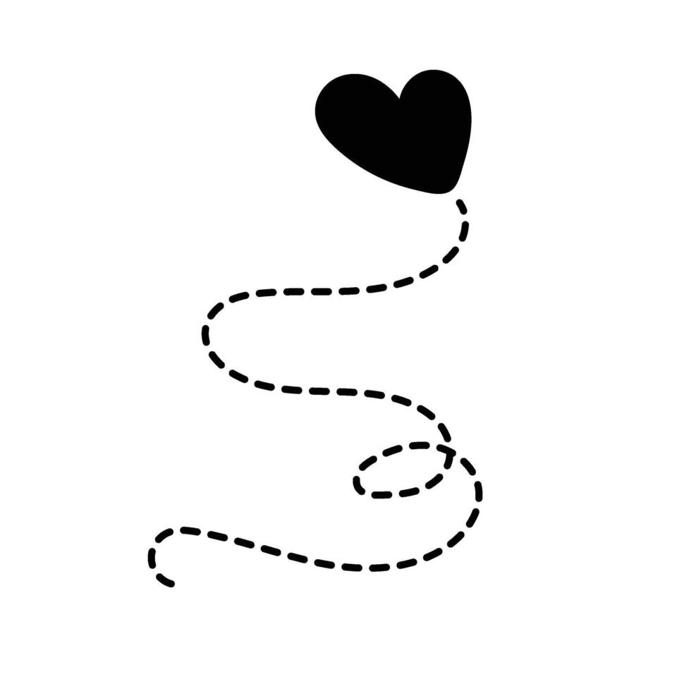 Continuous line heart shape on white background for valentines. vector