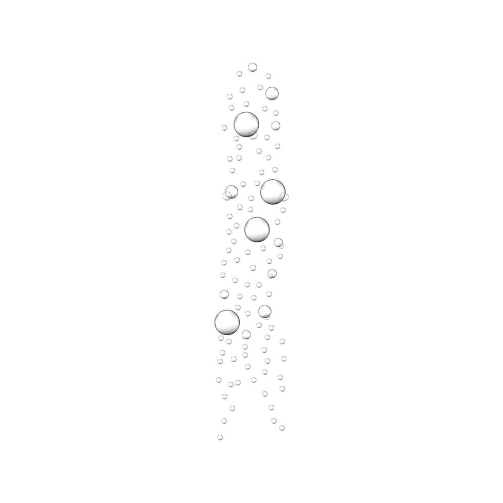 Fizzy carbonated drink texture. Underwater, undersea, aquarium air bubbles. Champagne, beer, soda, cola, seltzer, lemonade, sparkling wine stream. Soap, shampoo, gel suds. Effervescent pill trace vector