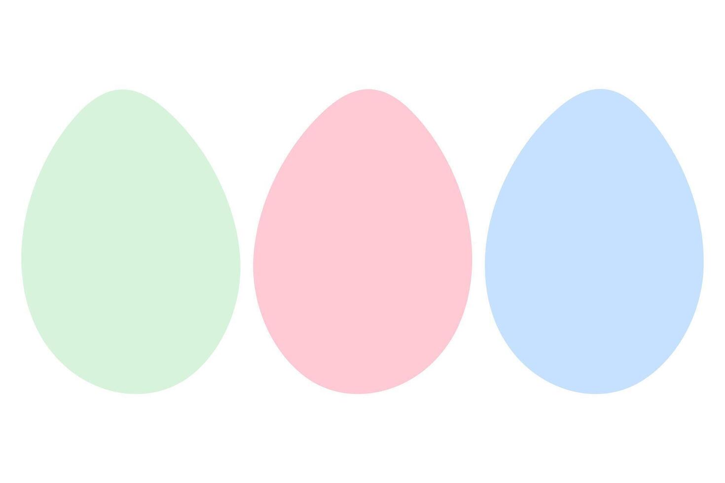 Multicolored Eggs in trendy soft green, pink and blue. Easter greeting design elements concept Set 3. Isolated illustration Thematic cards, posting or web promo, leaflet, banner, prices, labels vector