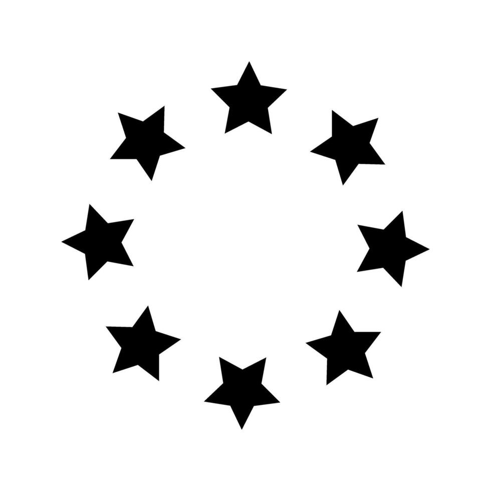 Round frame with stars arranged in a circle. Prize, success, reward or award banner template. Starry ring emblem with empty space isolated on white background. graphic illustration vector