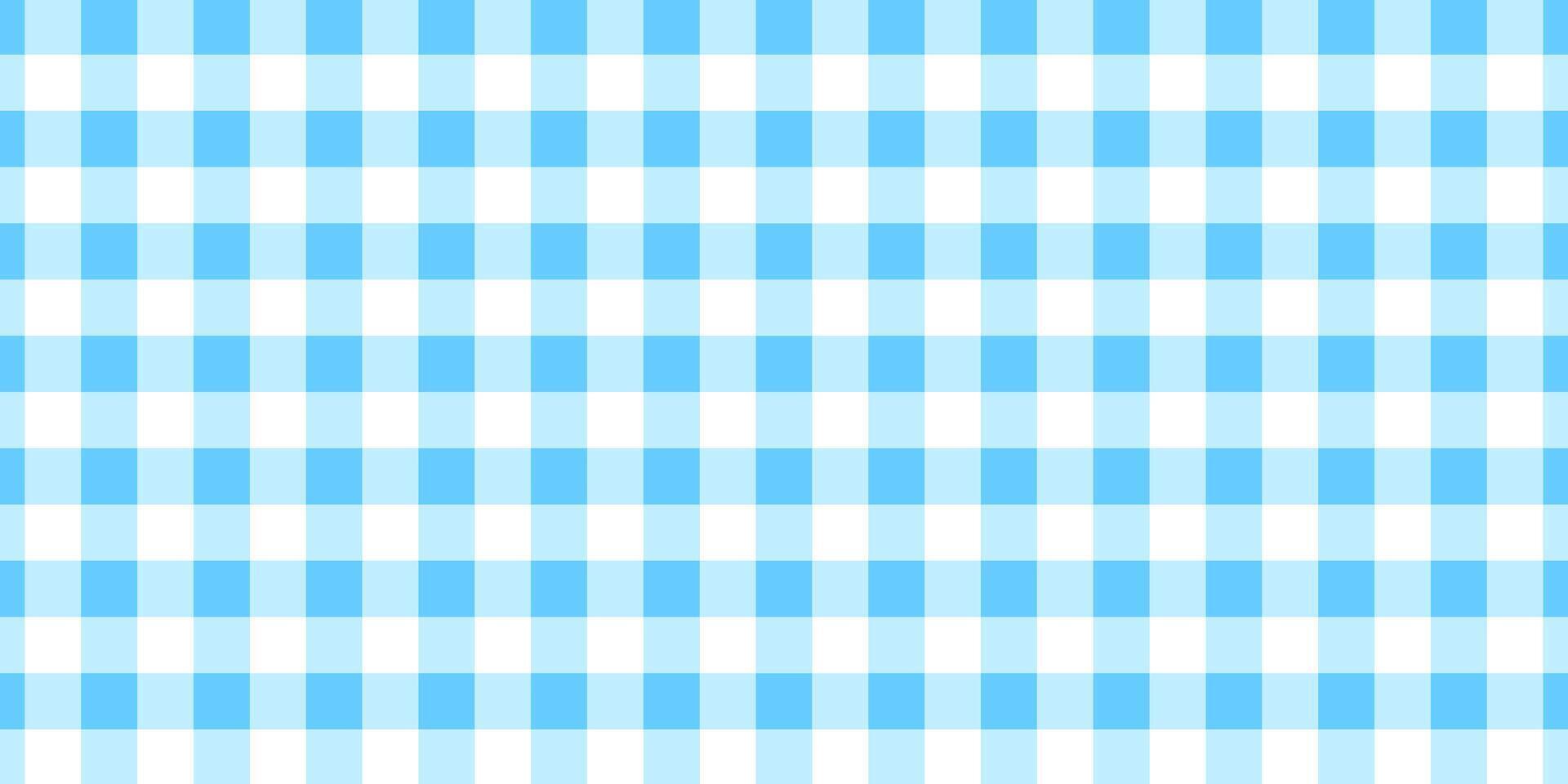 Blue and white gingham pattern. Checkered pastel texture for picnic plaid, tablecloth, napkin, towel, blanket, handkerchief. Fabric italian background. Retro textile design vector