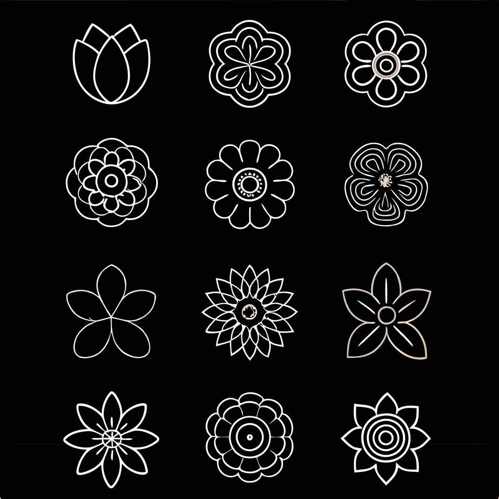Black Background Lotus Flower with the Word 'Lotus' Design. vector