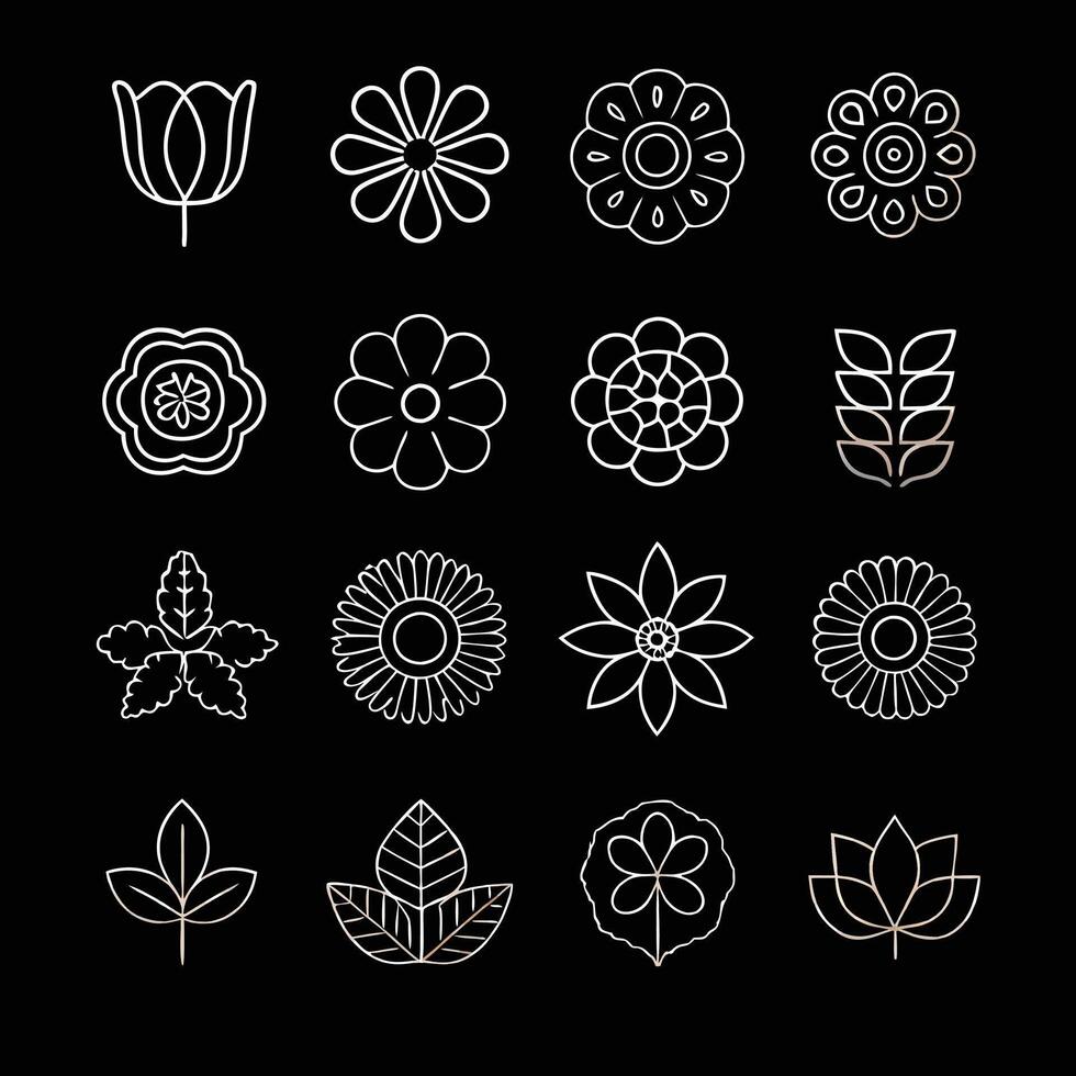 Elegant Lotus Flower Design on Black Background. vector