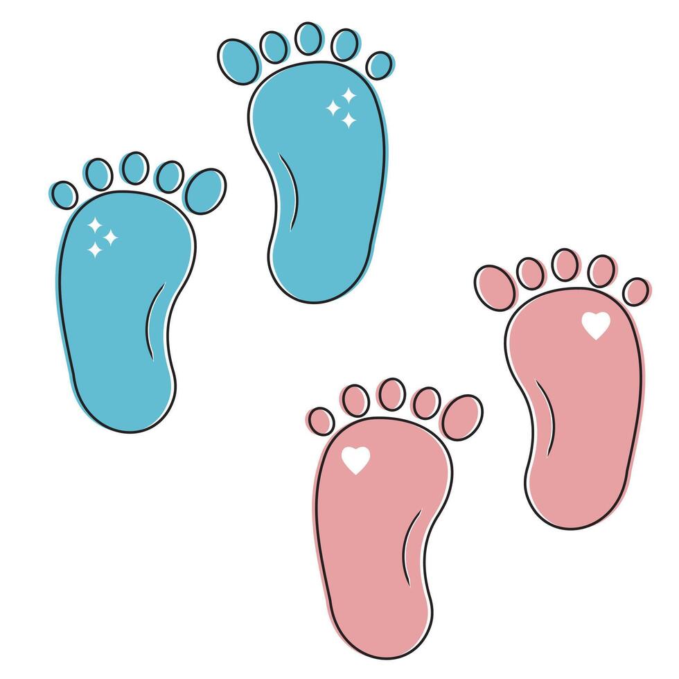 child's footprint, color isolated illustration, children's clipart vector