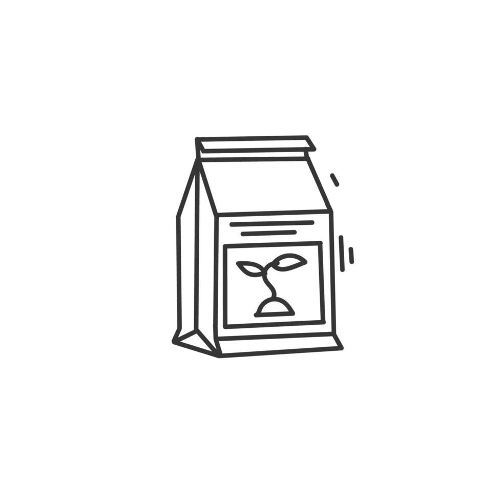 a bag of with a plant inside vector