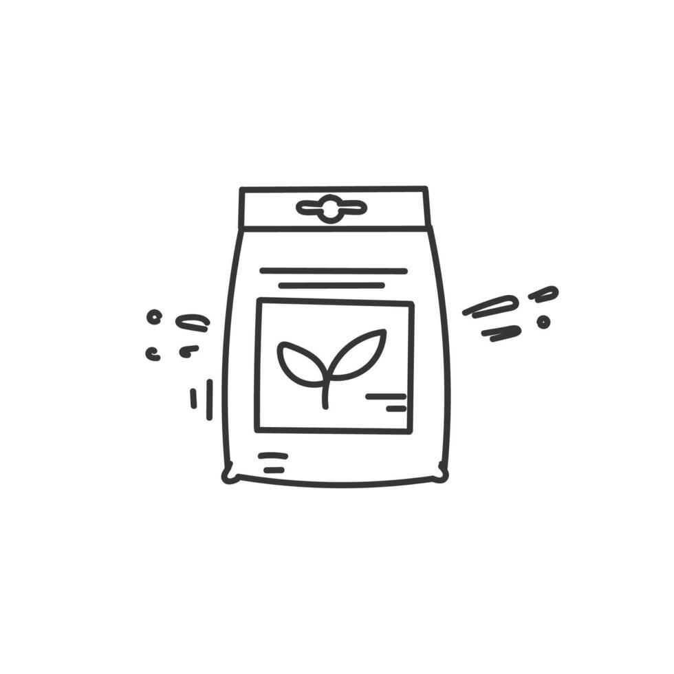 a bag with a plant seed in it vector
