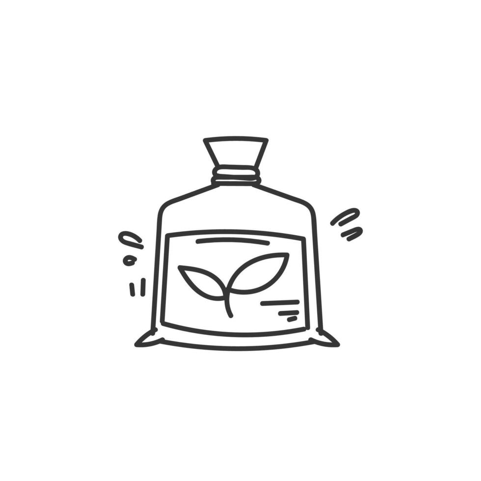 a bag with a plant in it on a white background vector
