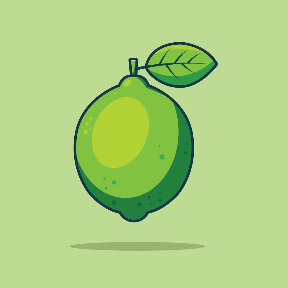 Lime Fruit Cartoon Icon Illustration. Food Nature Icon Concept Isolated Premium . Flat Cartoon Style vector