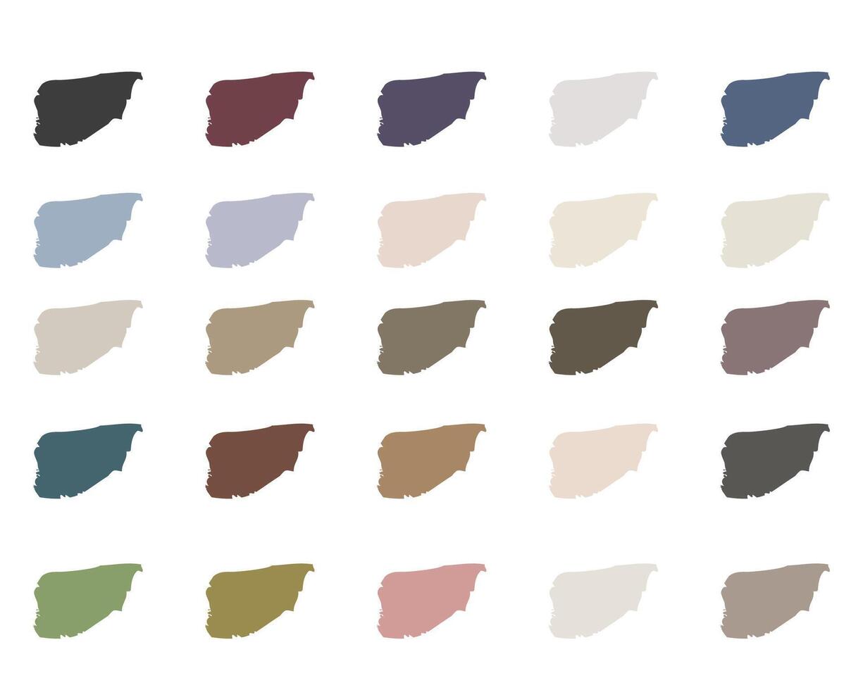 Color trends 2025 2026. 25 selected colors for new season. Trendy color palette. vector
