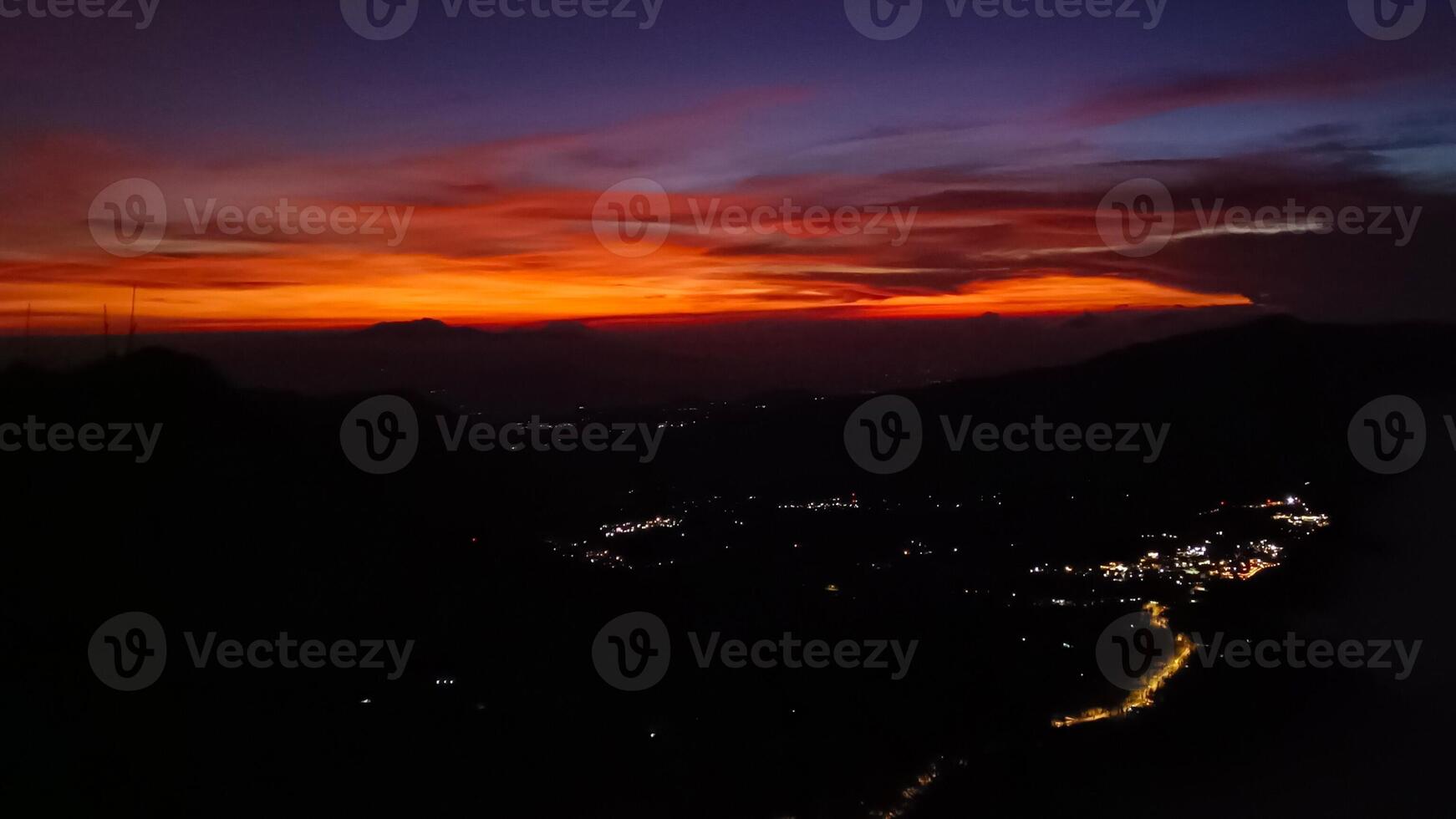 Sunrise view from Mount Bromo in Indonesia photo