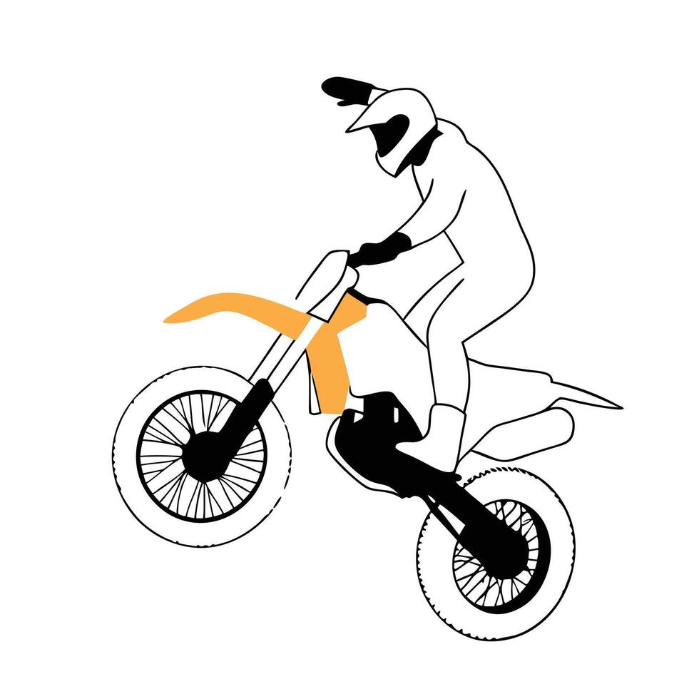 Motocross rider on a white background vector