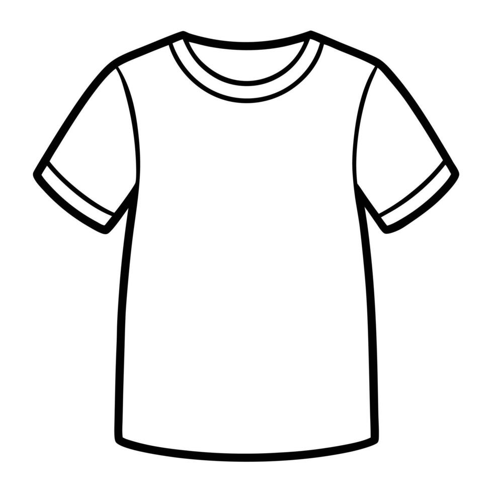 A t - shirt outline on a white background vector