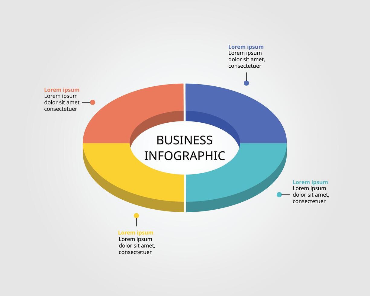 timeline circle chart template for infographic for presentation for 4 element vector