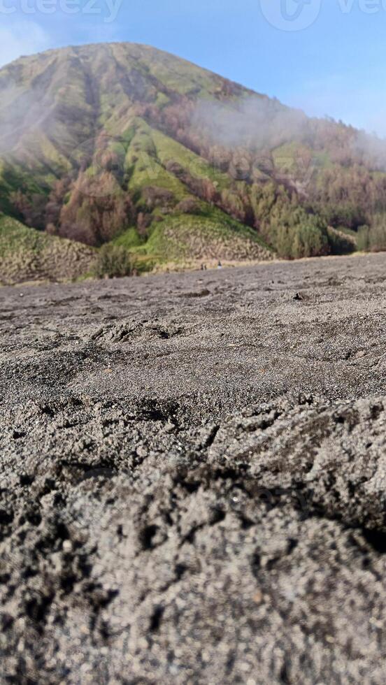 Beautiful view of Mount Bromo and surrounding area in Indonesia photo