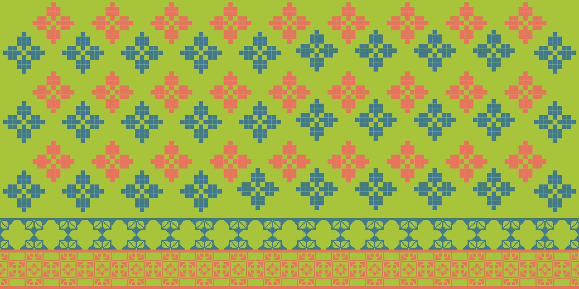 A fusion of Arabian Sadu's weaving style with intricate Indonesian batik and songket. vector