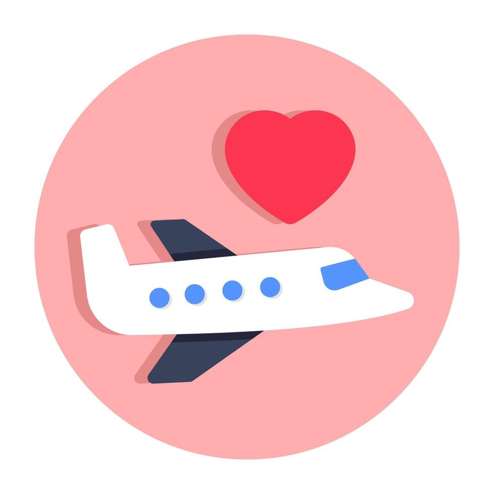 An editable design icon of honeymoon travel vector