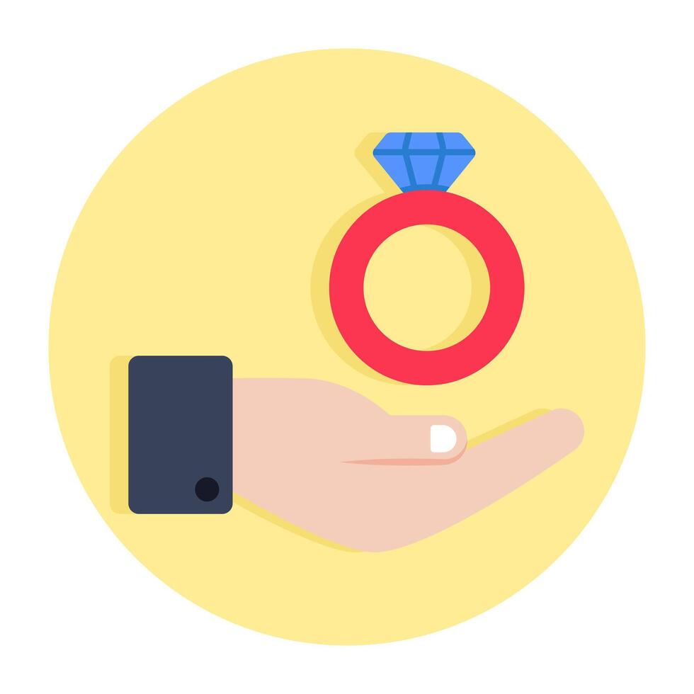 Premium download icon of diamond ring on hand, propose vector