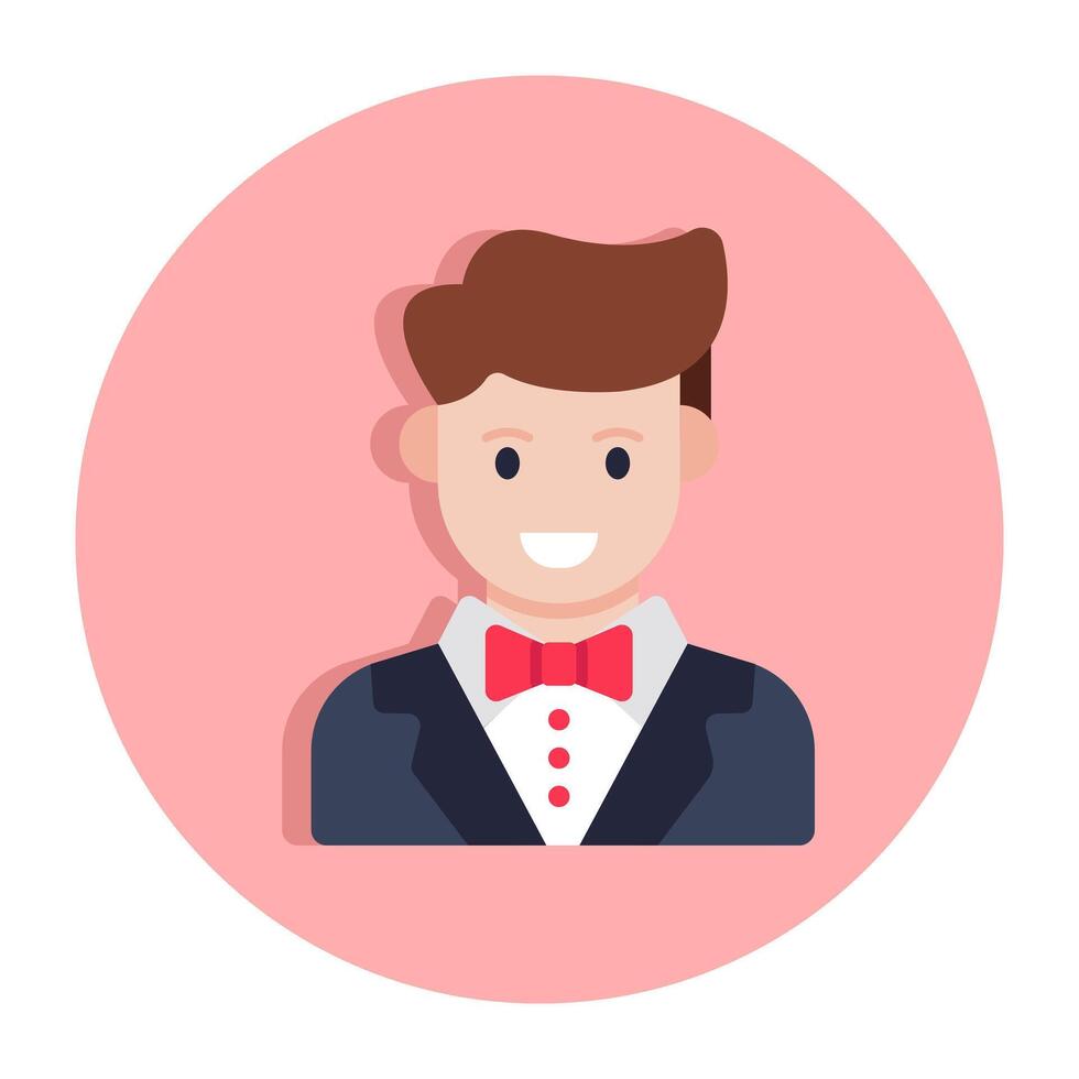 Editable design icon of groom vector