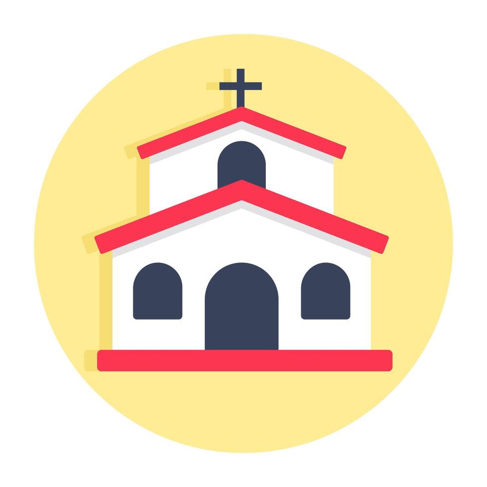 Conceptual flat design icon of church vector