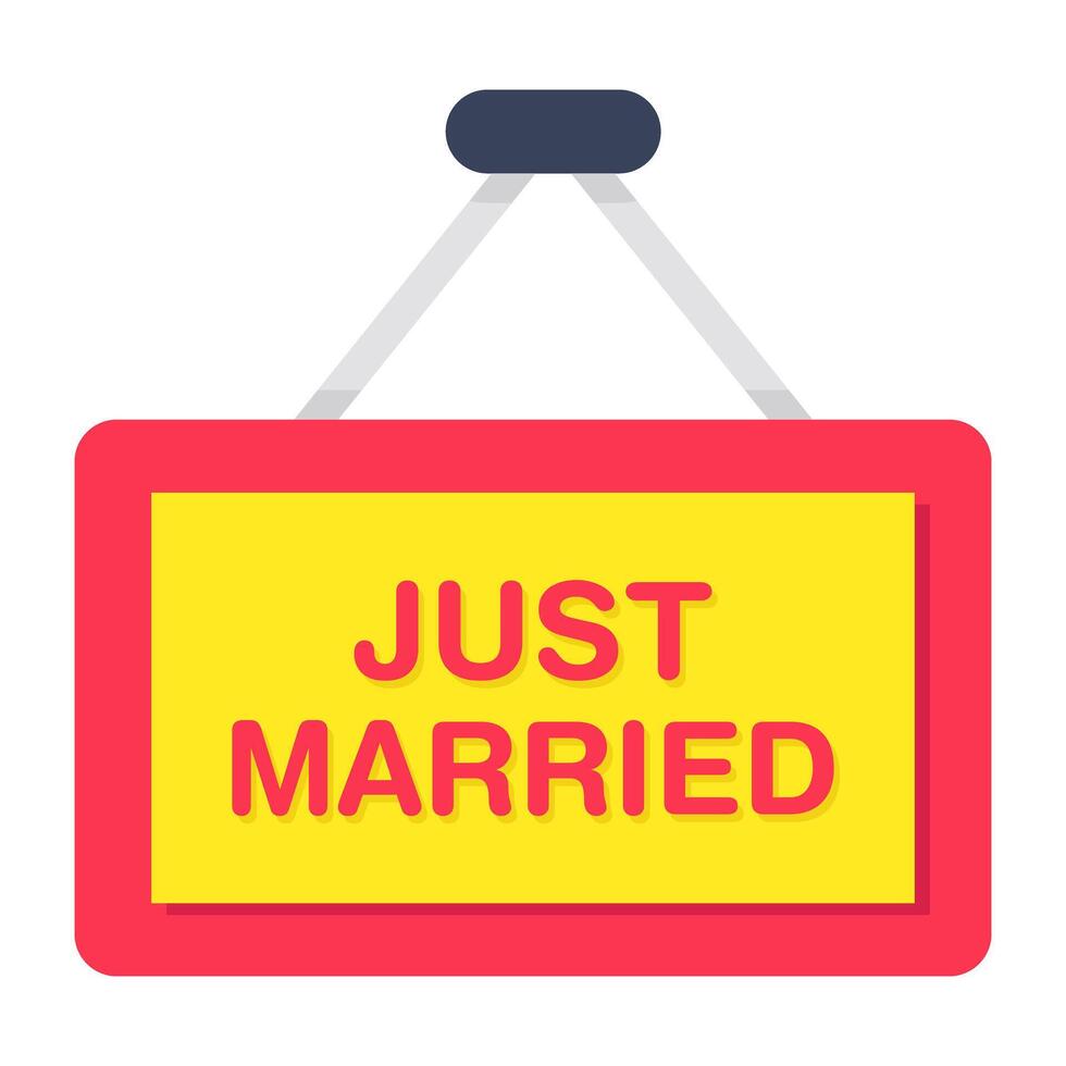 Modern design icon of just married board vector