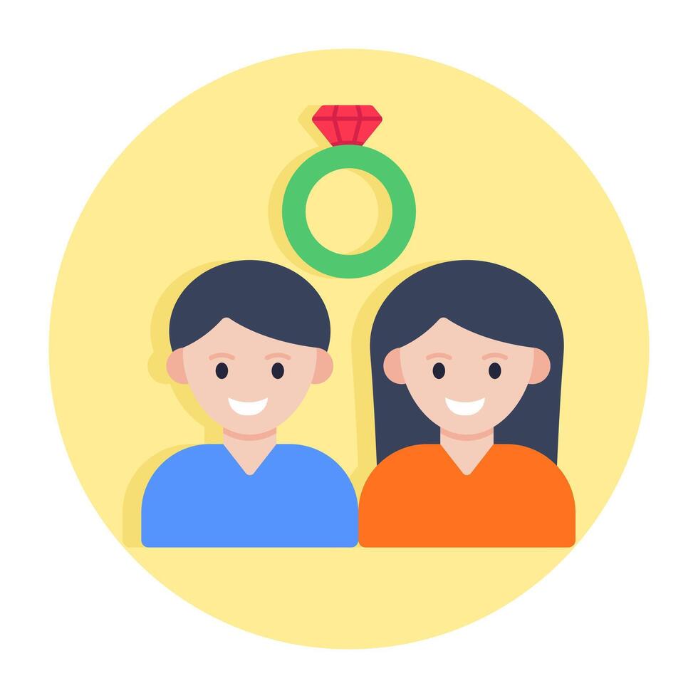 A unique design icon of engagement couple vector