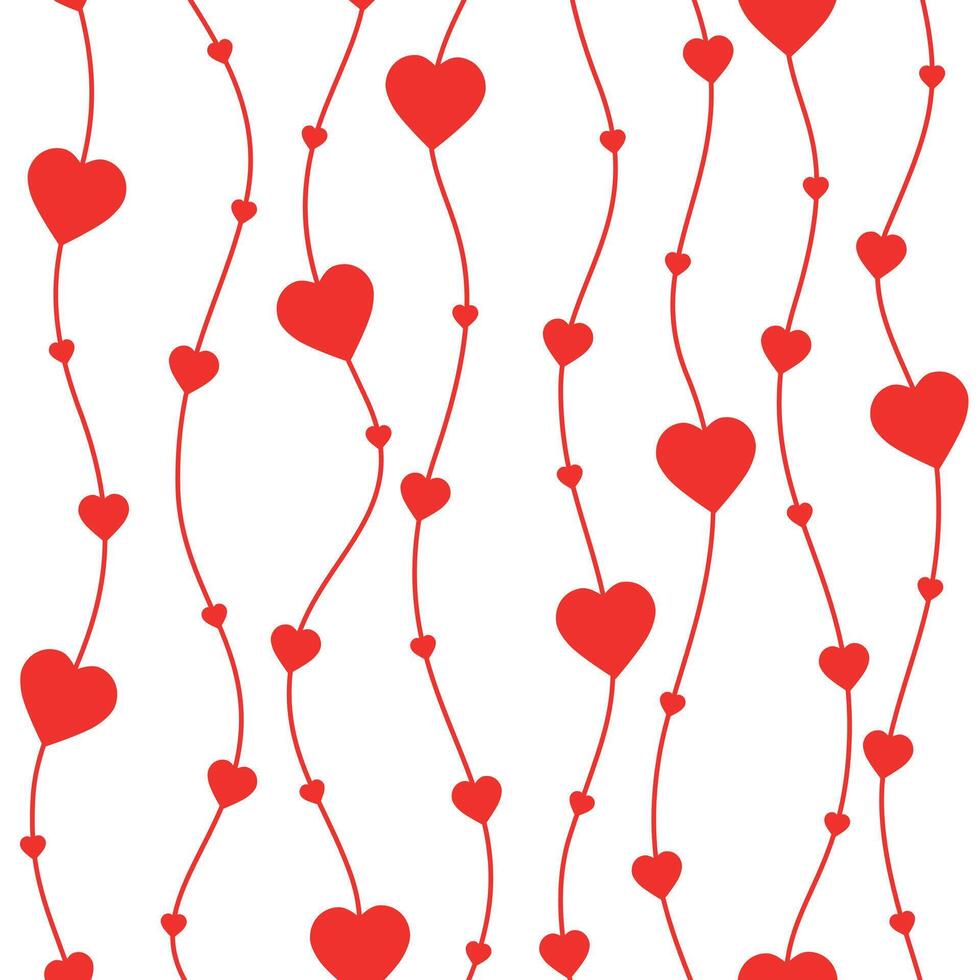 Bright pattern for a Valentine's Day. Design with bright hearts in red vector