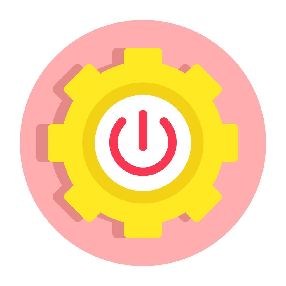 A flat design icon of setting power off vector