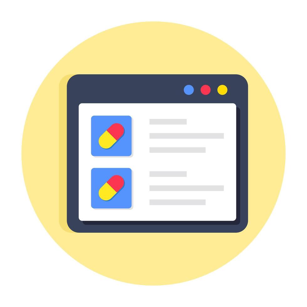 An editable design icon of online medicine vector