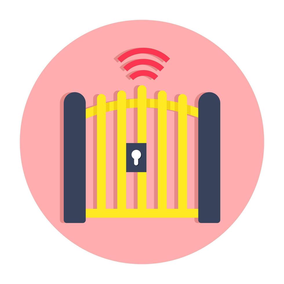 A colored design icon of smart gate vector