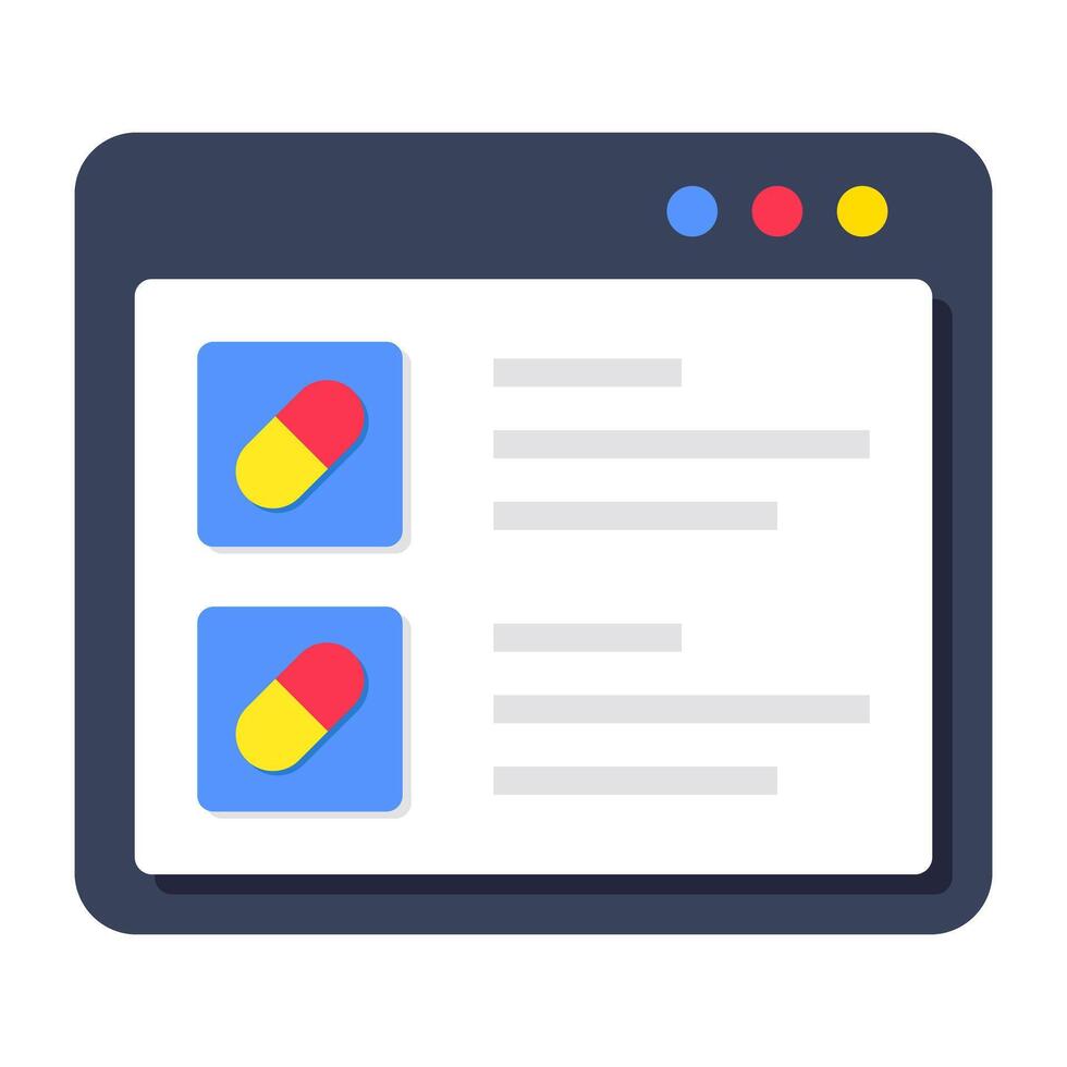 An editable design icon of online medicine vector